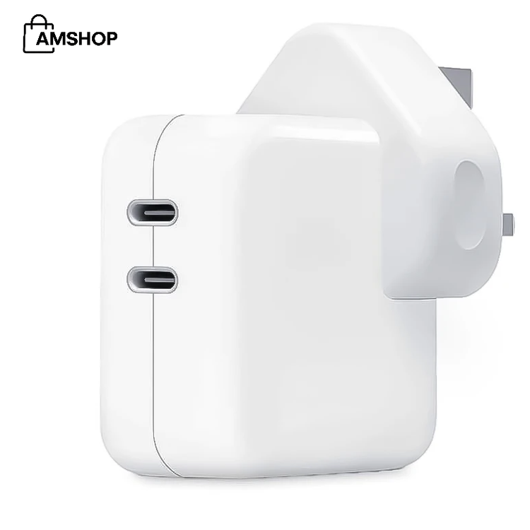 شارژر دیواری 35 وات اپل مدل Dual USB-C مدل 3 پین اصل